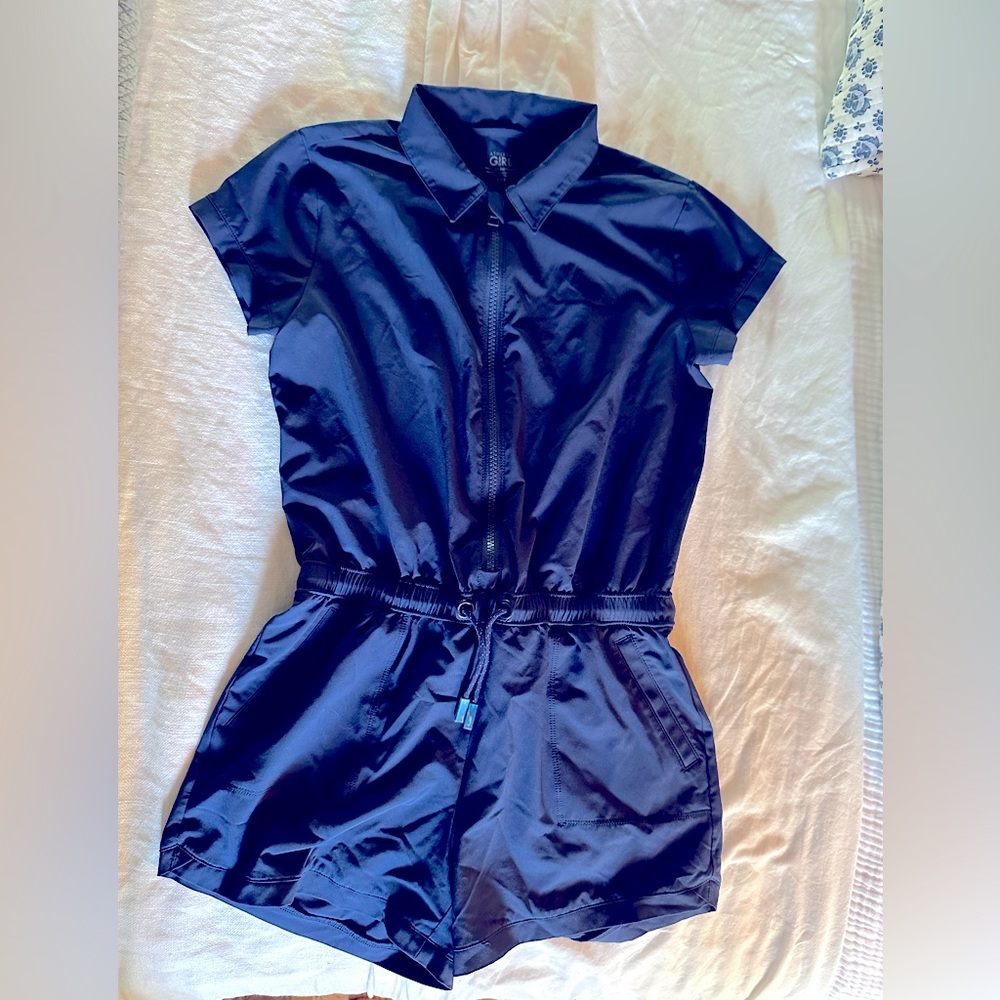 Athleta girls navy romper
